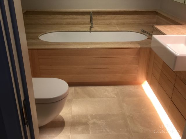 Buttermilk Travertine Bathroom Hampstead