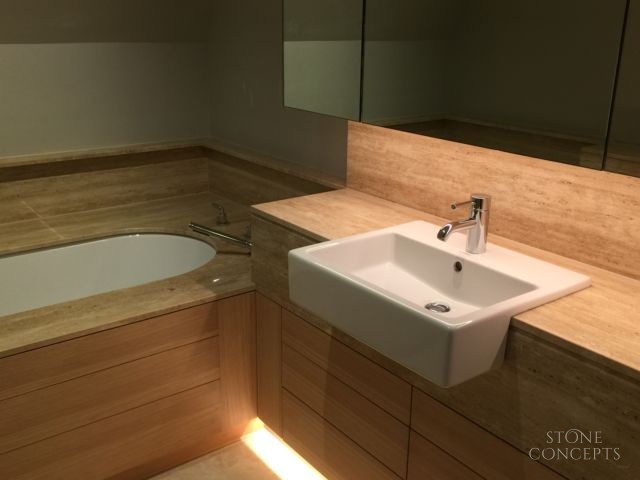 Buttermilk Travertine Vanity Unit Hampstead