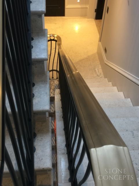 Gascoyne Blue Feature Staircase Tread Detail Hampstead